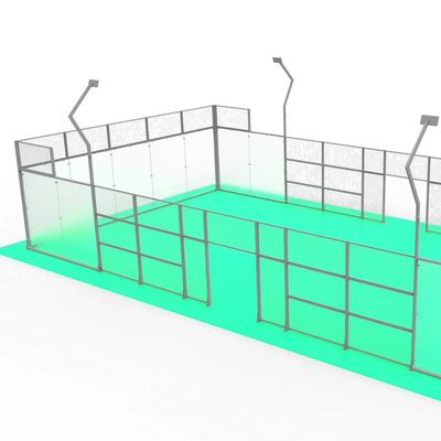 Cour de tennis de padel vert sur mesure avec une surface lisse et 1 an