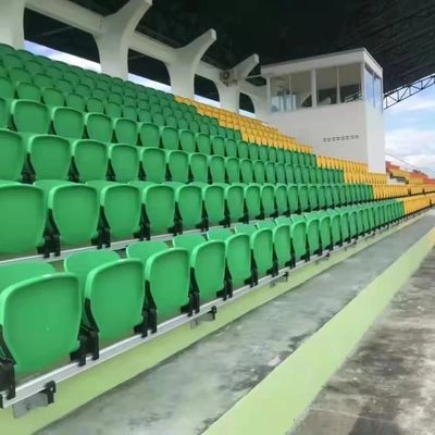 Logo personnalisé Stade chaise fixe en vert jaune bleu rouge orange - échantillons gratuits inclus