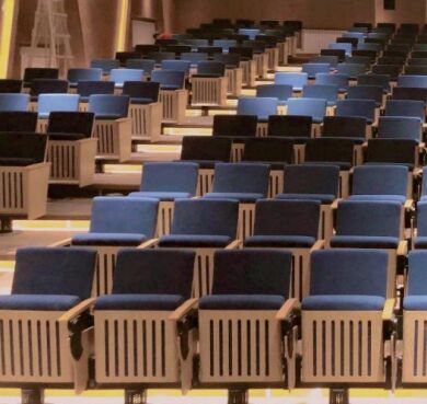 Bon prix Assises de théâtre en tissu avec accoudoir réglable et siège en cuir pour auditoriums et cinémas en ligne