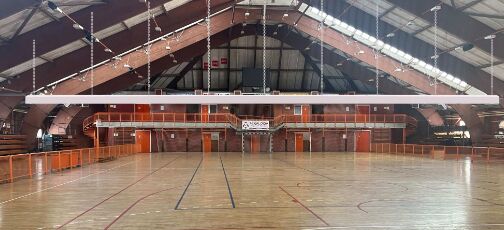 Bon prix Rideau de séparation à commande électrique automatique avec tissu haute résistance et couleur personnalisable pour sports en salle en ligne