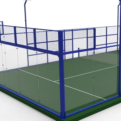 Bon prix Cour de padel en acier galvanisé à chaud avec lumière LED de 200W et gazon artificiel de 12 mm pour le jeu professionnel en ligne