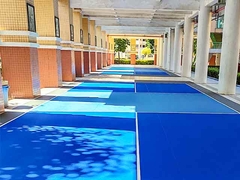 6.56*32.81ft tapis de cour de pickleball avec 215.23 carrés de rouleau Taille 2-3 mm épaisseur 2 mm couche de base en PVC