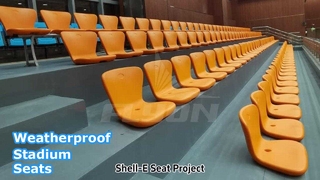 Sièges de stade en plastique durable Shell-E résistant aux intempéries